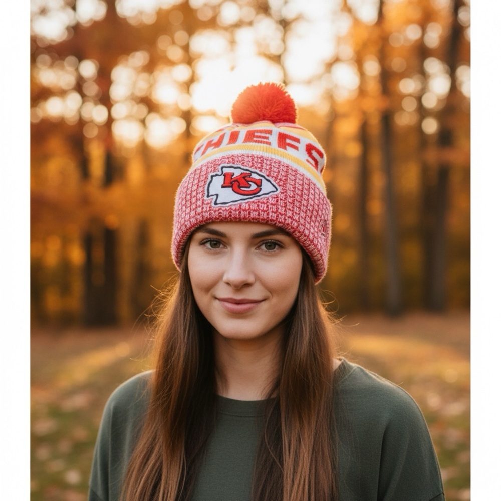 New Era Kansas City Chiefs Knit Beanie with Pom